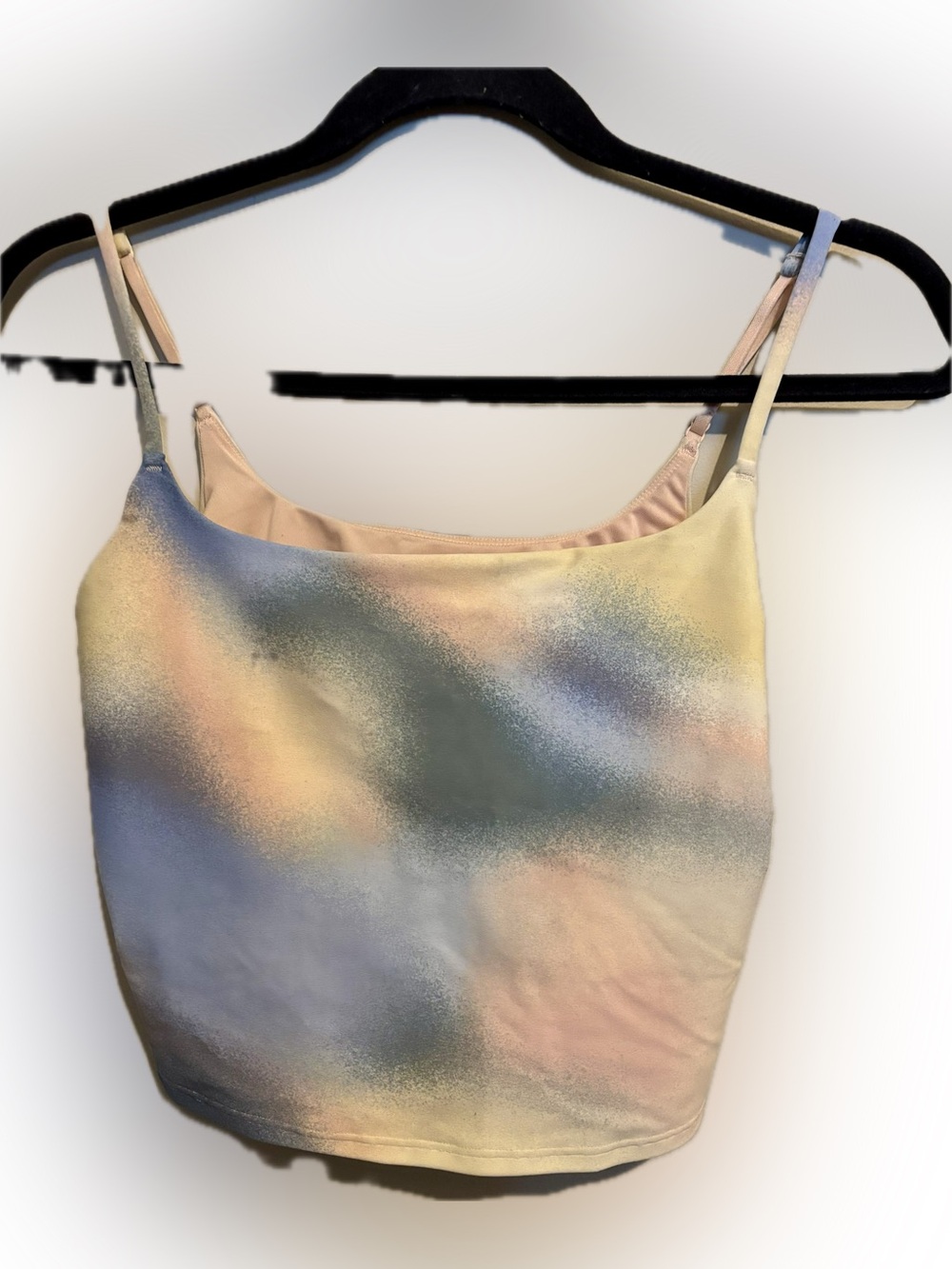 Pastel Tie-Dye Cropped Cami Top with Shelf Bra